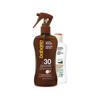 Babaria Óleo de Coco Protetor Solar SPF 30 200ml + Aloe Vera After Sun Bálsamo 100ml