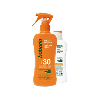 Babaria Sun Aloe Vera Protetor Solar em Spray SPF 30 200ml + After Sun Bálsamo 100ml