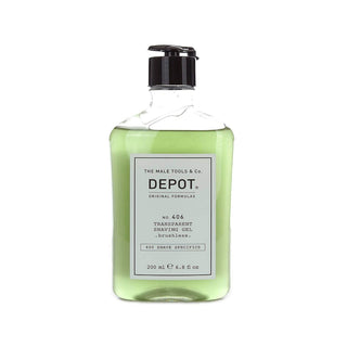 Depot Nº406 Transparent Shaving Gel Brushless - Gel de Barbear sem Espuma (Indicado para Uso Sem Pincel)