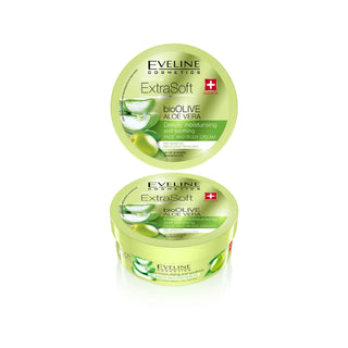Eveline Cosmetics Extra Soft Bio Olive Aloe Vera - Creme Hidratante e Apaziguador para Corpo e Rosto