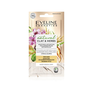 Eveline Cosmetics Natural Clay & Herbes Smooth Detox Mask Peeling - Máscara Facial de Argila Branca