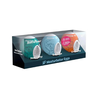 Satisfyer Pack Ovos Masturbadores 3unidades + Crunchy 1 unidade + Naughty 1 unidade + Savage 1 unidade