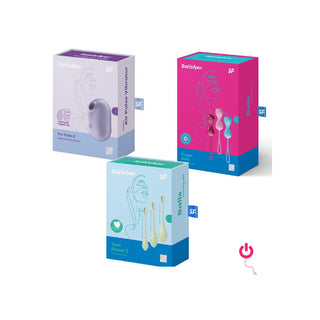 Satisfyer Pro To Go 2 Violet Stimulator 1 unit + Pelvic Floor 3 units + Yoni 2 Green Chinese Balls