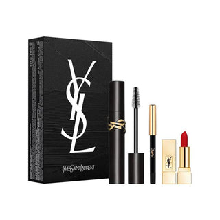 Yves Saint Laurent Máscara Volume Effet Faux Cils Nº1 + Mini Batom Rouge Pur Couture 1966 + Mini Lápis para Olhos Dessin Du Regard Waterproof