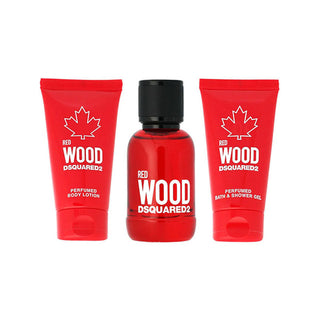 Dsquared2 Wood Red Pour Femme Eau de Toilette 50ml + Creme de Corpo 50ml + Gel de Banho 50ml