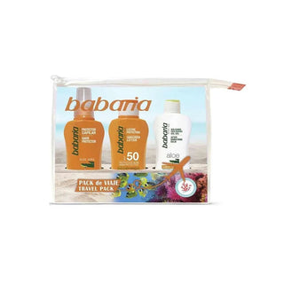 Babaria Conjunto de Viagem Spray Protetor de Cabelo 100ml + Protetor Solar SPF 50 100ml + Aloe Vera After Sun Bálsamo 100ml