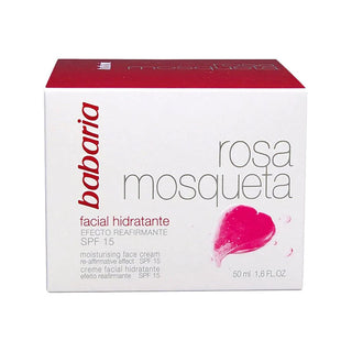 Babaria Rosa Mosqueta - Creme Facial Hidratante com Efeito Reafirmante e com Proteção Solar SPF 15