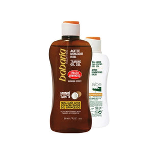 Babaria Sun Monoi Tahiti Bronzeador em Óleo Gel 200ml + Aloe Vera After Sun Bálsamo 100ml