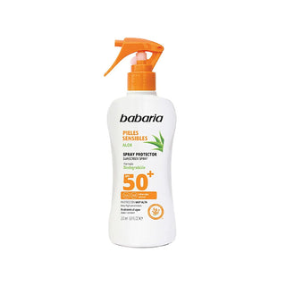 Babaria Sun - Protetor Solar em Spray Resistente à Água SPF 50+ para Peles Sensíveis