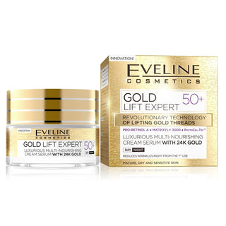 Eveline Cosmetics Gold Lift Expert Creme Multinutritivo Antirrugas 50+