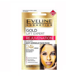 Eveline Cosmetics Gold Lift Expert Máscara Facial Antirrugas 24k Gold 3 em 1