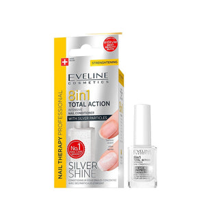 Eveline Cosmetics Nail Therapy Silver Shine Verniz Condicionador para Unhas 8 em 1