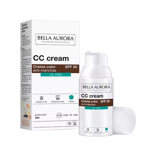 Bella Aurora Tinted Anti-Blemish Facial Cream - CC Cream SPF 50 Oil Free