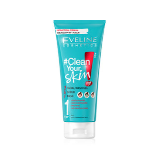 Eveline Cosmetics Clean Your Skin - Gel de Limpeza Facial + Esfoliante + Máscara