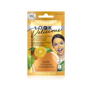 Eveline Cosmetics Look Delicious Energizing Mask Orange &amp; Lemon - Moisturizing and Brightening Mask with Exfoliating Effect
