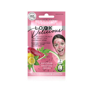 Eveline Cosmetics Look Delicious Purifying Mask Watermelon &amp; Lemon - Moisturizing and Brightening Mask for Tired Skin