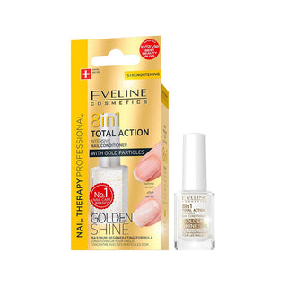 Eveline Cosmetics Nail Therapy Golden Shine Verniz Condicionador para Unhas 8 em 1