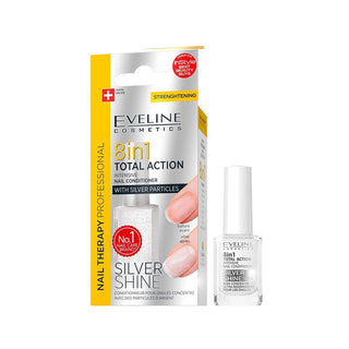 Eveline Cosmetics Nail Therapy Silver Shine Verniz Condicionador para Unhas 8 em 1