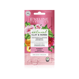 Eveline Cosmetics Natural Clay &amp; Herbes Moisturizing Illuminating Mask - Pink Clay Facial Mask
