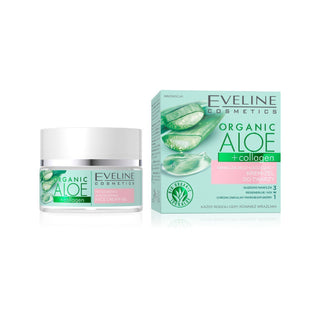 Eveline Cosmetics Organic Aloe &amp; Collagen Intensive and Moisturizing Gel-Cream with Soothing Effect