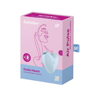 Satisfyer Cutie Heart Aire Stimulator and Vibrator Blue