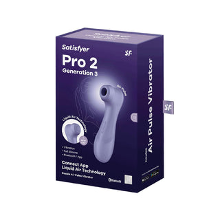 Satisfyer Pro 2 Double Generation 3 Aire Vibrator with Lilac App