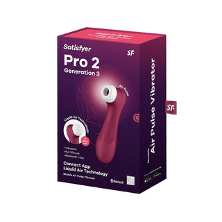Satisfyer Pro 2 Double Generation 3 Aire Vibrator with App Dark Red