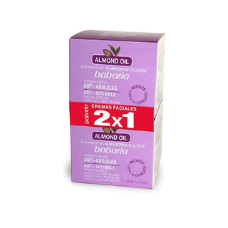 Babaria Almond Oil 2 x Anti-Wrinkle Facial Cream with Sweet Almond Oil 50ml