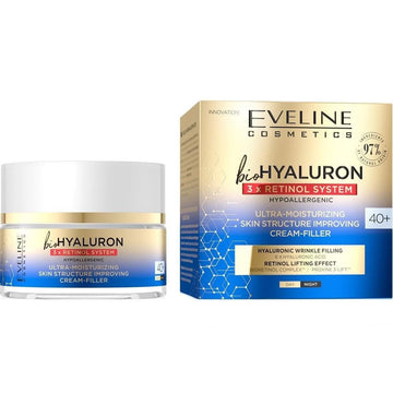 Eveline Cosmetics Bio Hyaluron 3x Retinol System - Creme Lifting de Dia e de Noite 40+