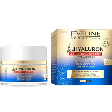 Eveline Cosmetics Bio Hyaluron 3x Retinol System - Creme Lifting de Dia e de Noite 50+