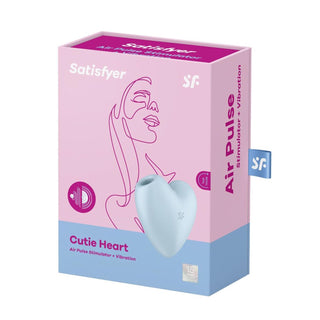 Satisfyer Cutie Heart Aire Stimulator and Vibrator Blue