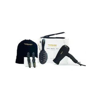 Termix Travel Set Professional Dryer + Hair Brush + Hair Straightener + Hair Tongs + Toiletry Bag